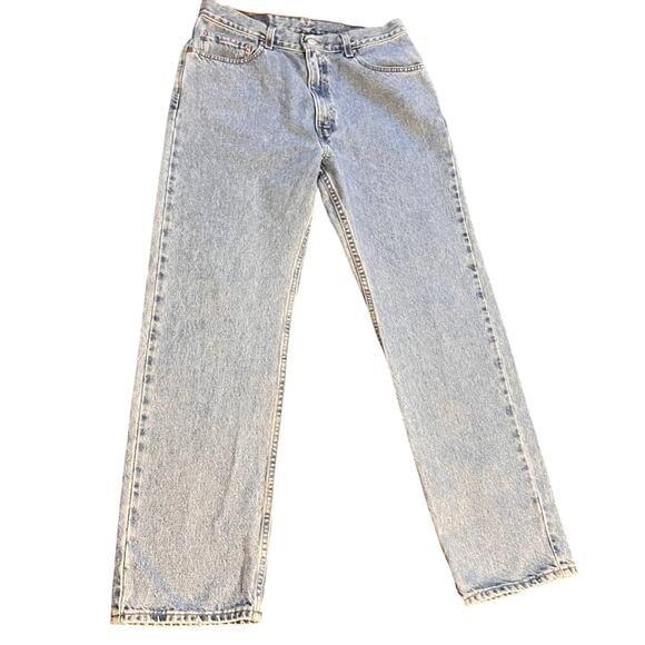 Vintage Levis 505 Jeans Mens 34x30 Light Wash Y2K Straight Leg Grunge Denim - Picture 2 of 8